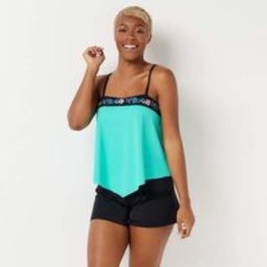 Like New Fit 4 U Turquoise Swim Set Plus size 22